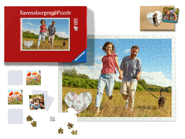Fritstillet Ravensburger puslespil, fotomagneter und memoryspil med forårsmotiv