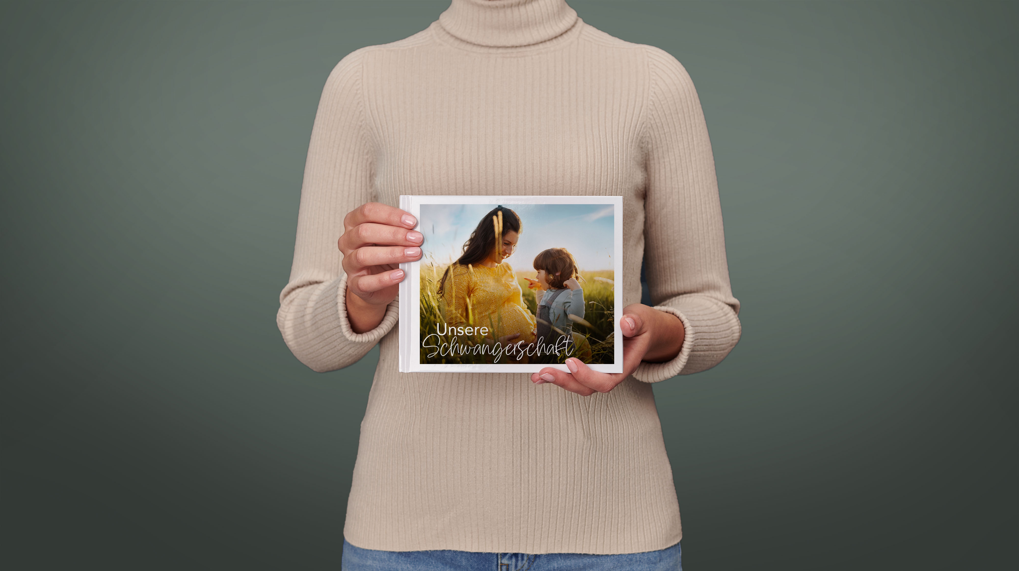 Fotobuch über die Schwangerschaft im Querformat