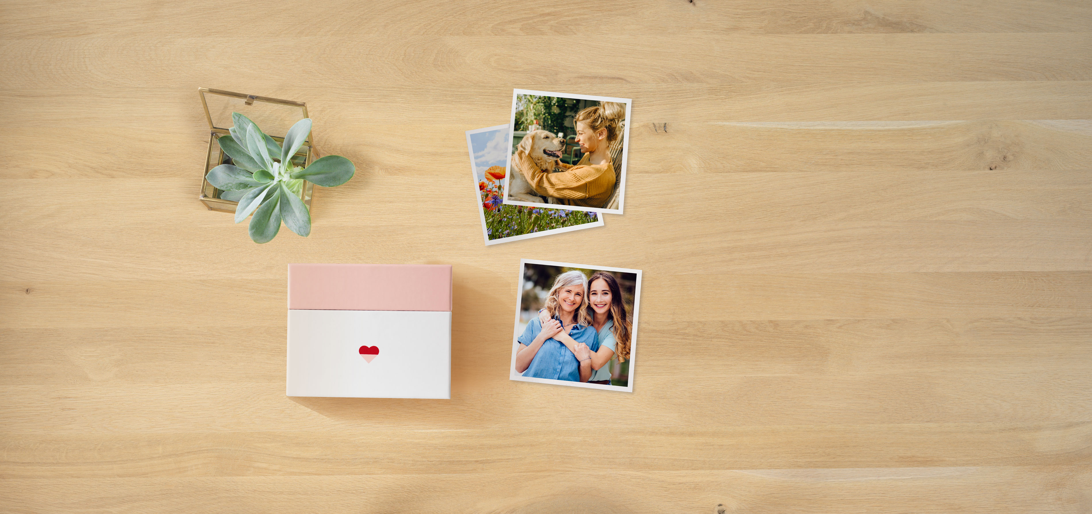 Square-Prints mit verschiedenen Motiven in der Box 'Liebe'