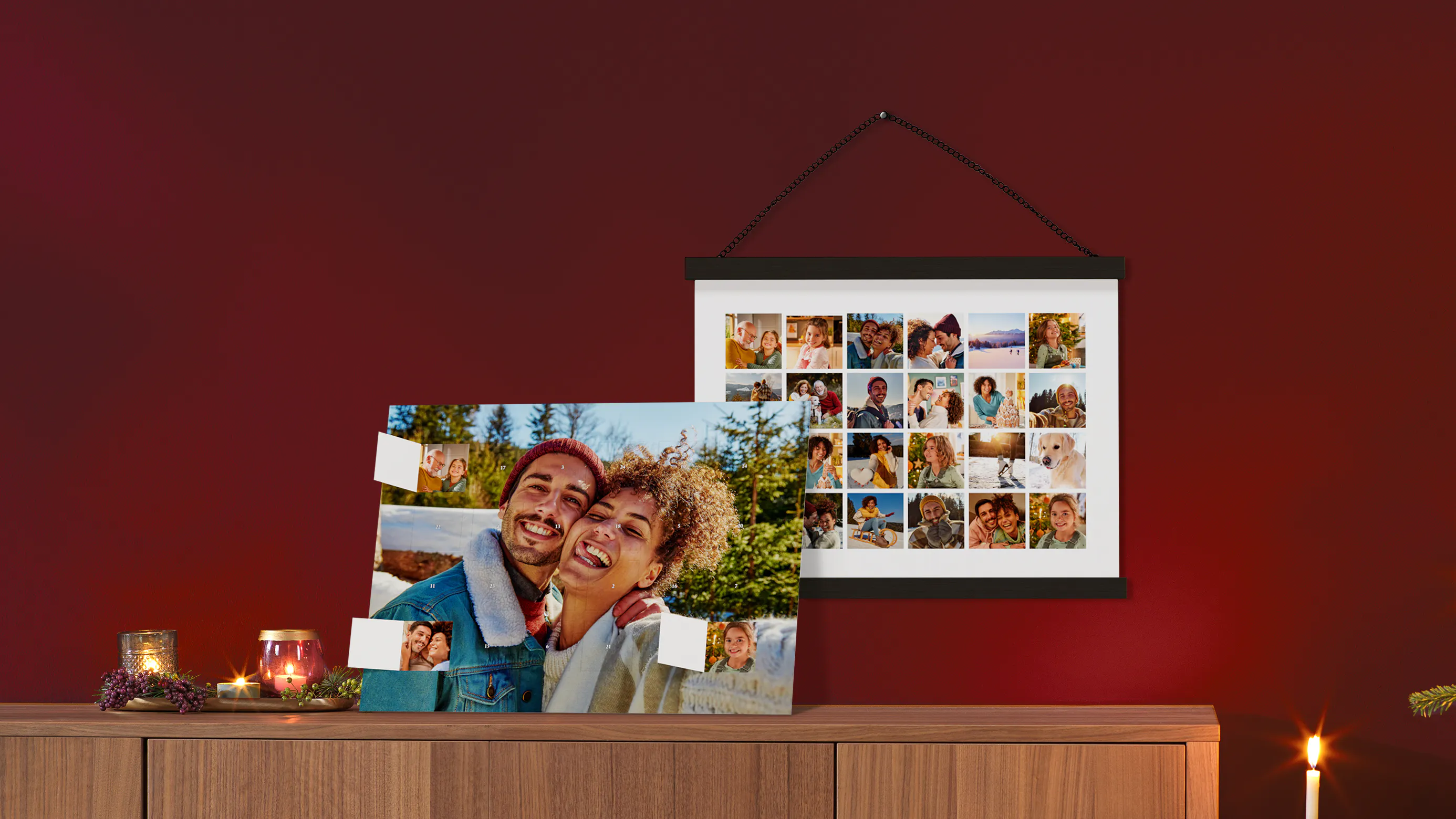 Poster Advent Calendar With a Wooden Hanger Poster Advent Calendar With a Wooden Hanger