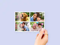Foto tamaño cartera con las fotos de una familia Foto tamaño cartera con las fotos de una familia