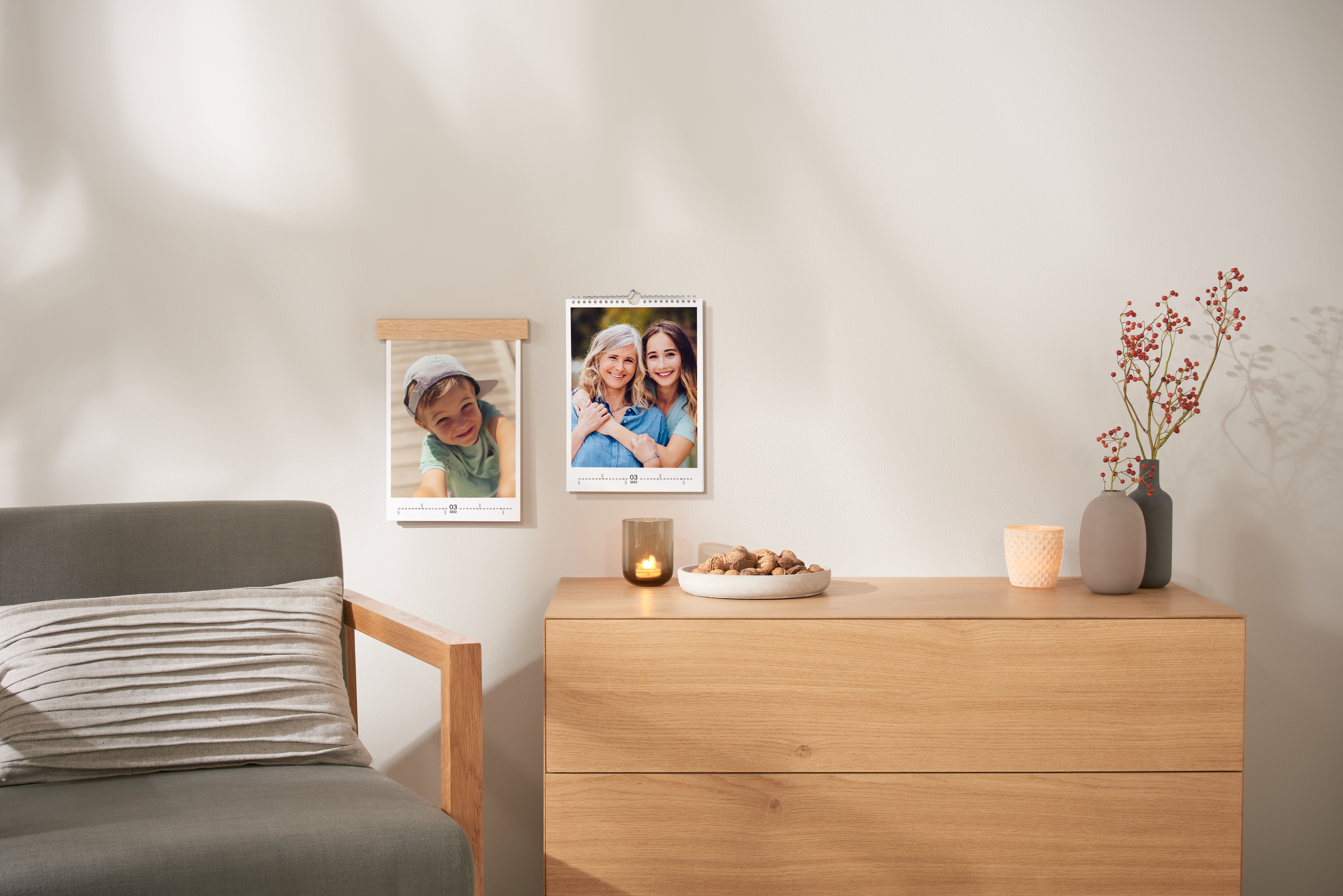 Calendario de pared A4 en formato vertical en ambiente