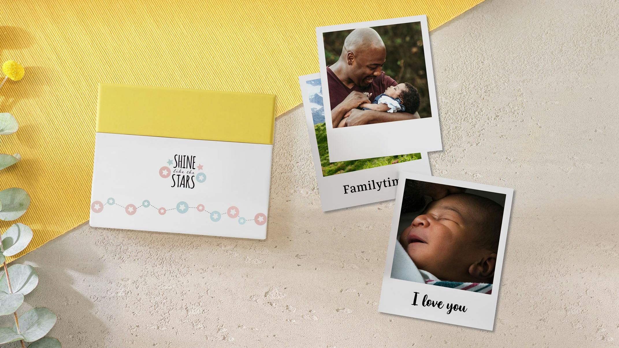 Boite de cartes photo rétro avec design bébé