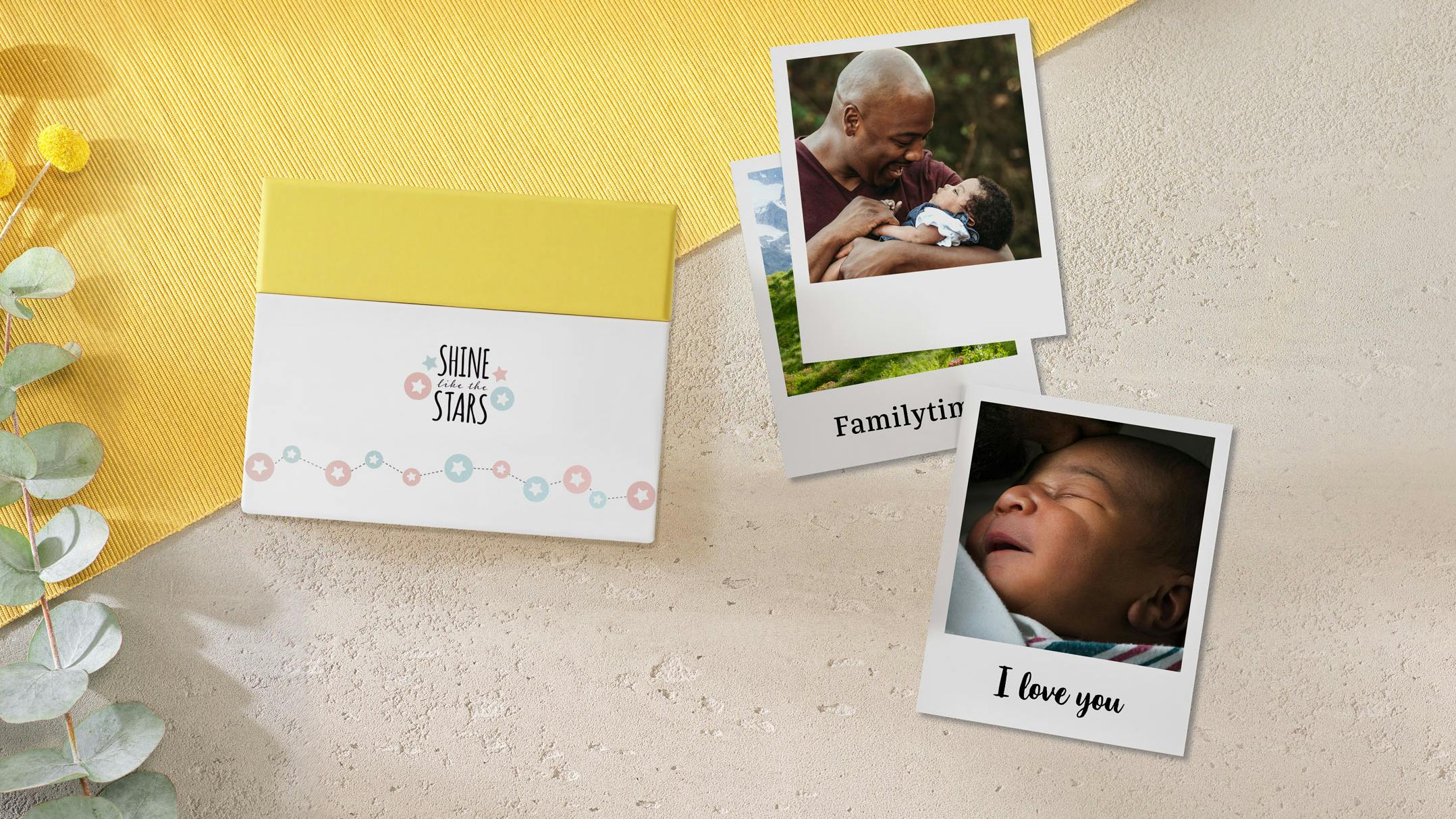 Retro-Prints mit Box im Baby-Design gestalten