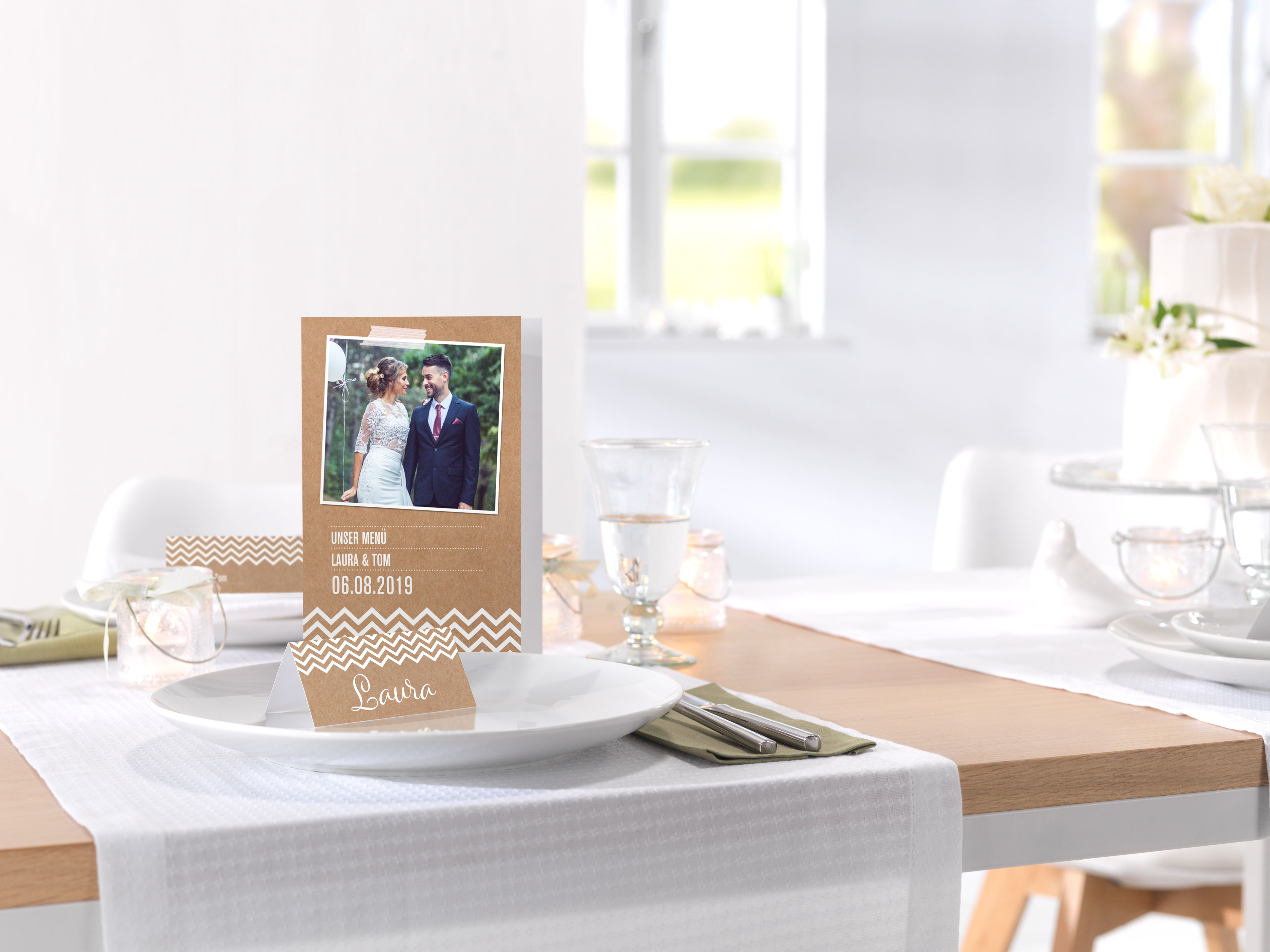 Cartes de menu & de table Pixum avec motif de mariage