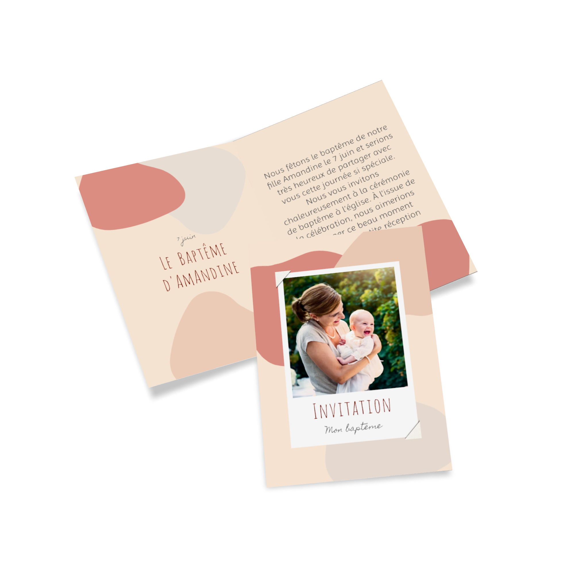 Carte d'invitation Pink Bubbles.
