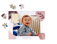 Puzzle personalizado para niños de 40 piezas Puzzle personalizado y con marco con la foto de un niño pequeño sonriente.