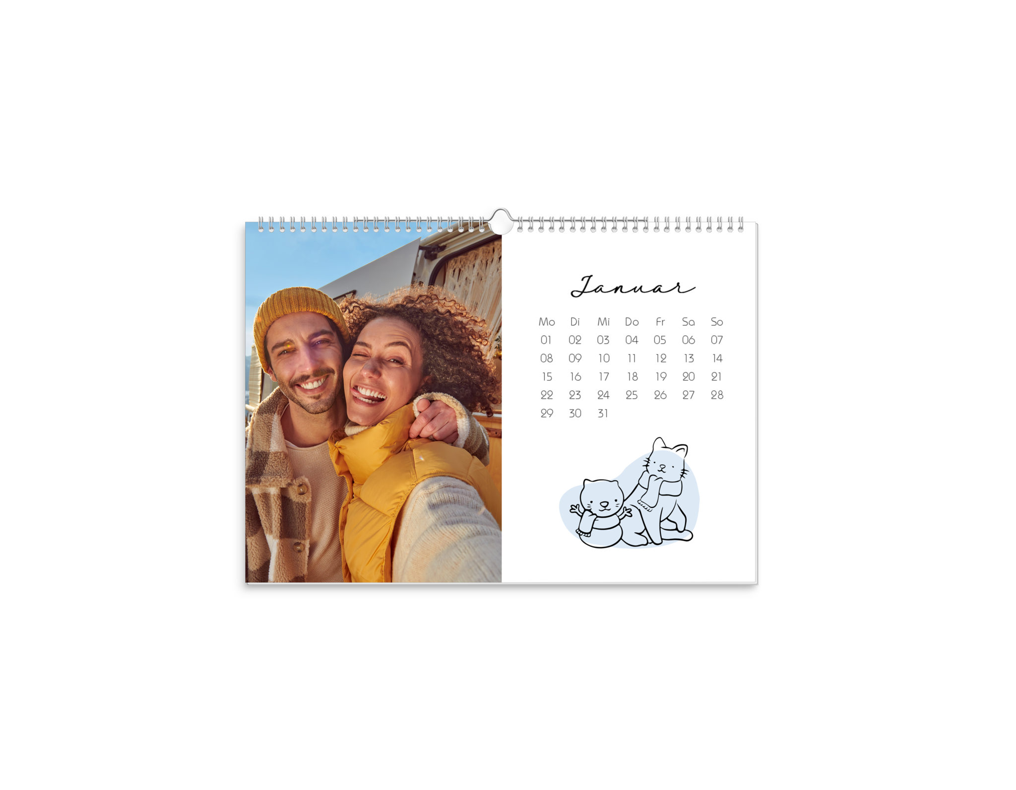 Wandkalender im A4 Querformat mit einem tierischen Design