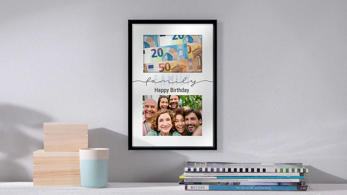Foto-Geldgeschenk mit rechteckigem Cutout