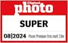 "SUPER" Bewertung in der DigitalPHOTO Ausgabe 08/2024 für die Pixum Premium Fotos in matt 