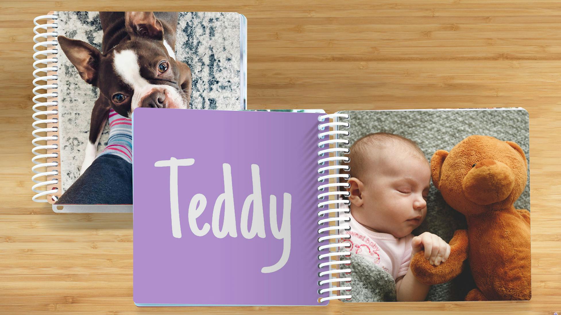 Babylivre Pixum avec une photo de bébé et d'ours en peluche sur une table en bois