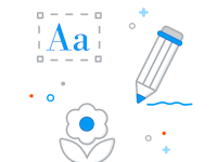 Designs Schreibender Stift in Design mit Cyan