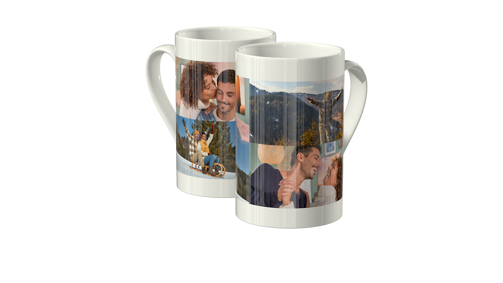 Porzellan-Tasse mit einer Collage aus Pärchenbildern