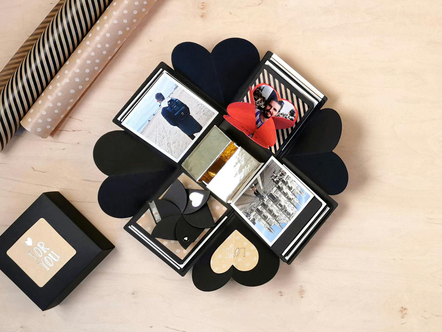 DIY Explosionsbox mit Premium Fotos DIY-Explosionsbox mit Premium Fotos und Square-Prints