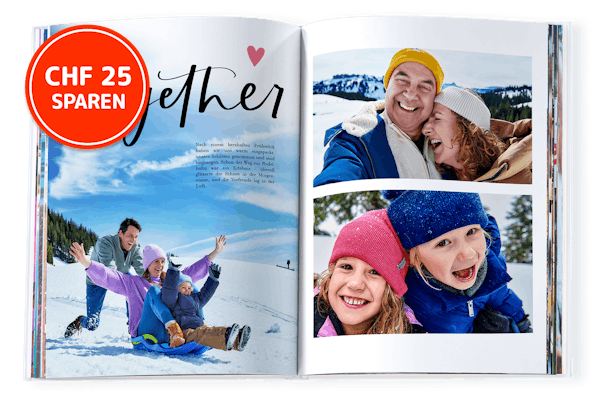 Pixum Fotobuch Pixum Fotobuch im Querformat mit Familienfotos und kreativer Gestaltung