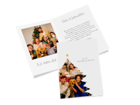 Foto-Klappkarten mit persönlicher Nachricht als Weihnachtskarten gestalten Klappkarte als Weihnachtskarte mit Familienfoto
