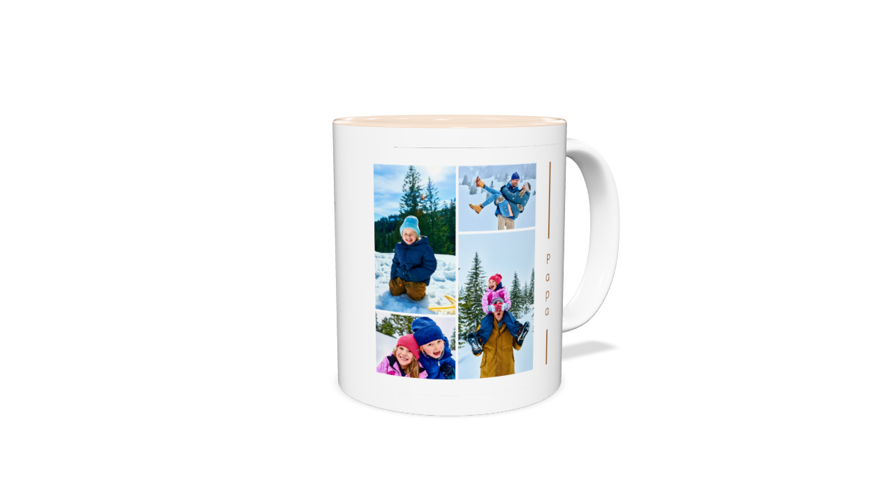 Tasse zum Vatertag mit Design, Fotocollage und personalisiertem Text