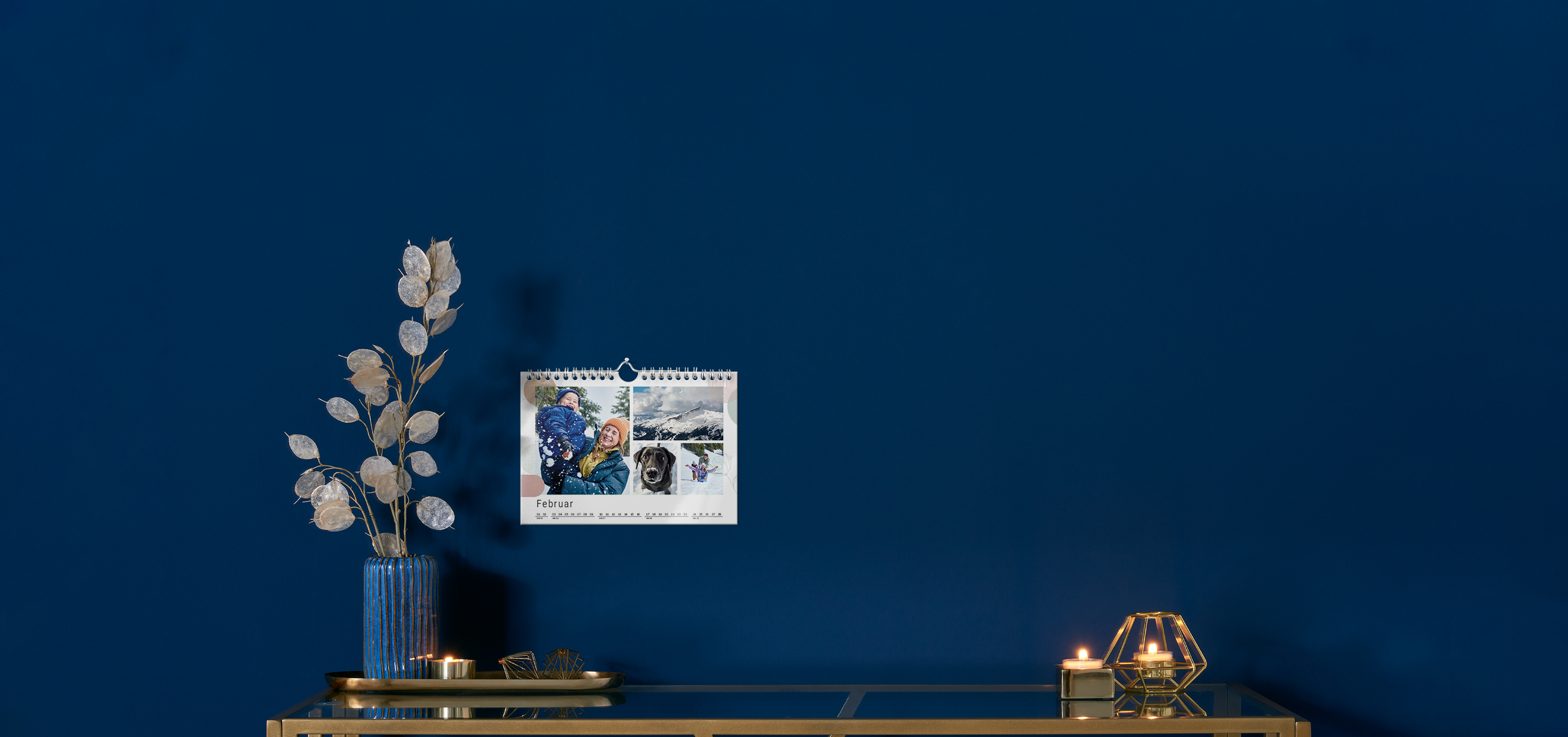 Fotokalender in A5 als Collage mit Familienbildern im Winter