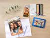 Stiftebox und Brotdose mit Fotos von Freunden auf einem Holztisch