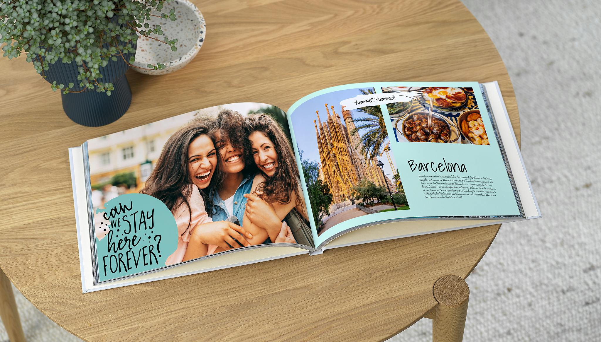 Álbum de fotos de viajes con texto