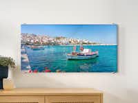 Foto op plexiglas laten maken Een foto op plexiglas hangt aan een wand. Het gaat om een vakantiefoto.