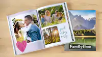 Livre photo portrait Livre photo portrait posé sur une table avec des photos de famille et de nature