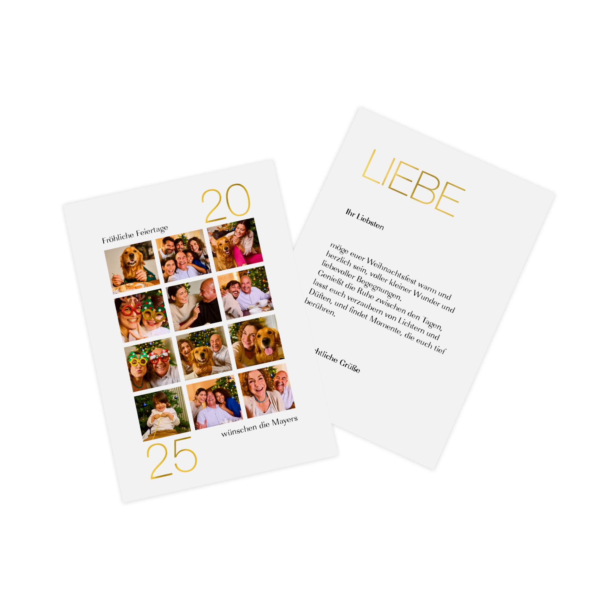 Fotokarte als Weihnachtskarte mit Familienfoto