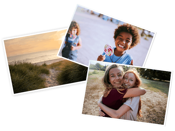 Fotos online bestellen Freisteller von 3 Fotoabzügen mit sommerlichen Motiven