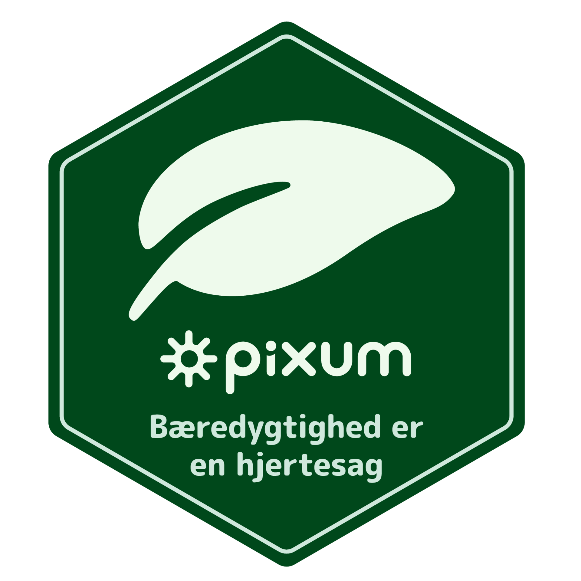 Logo fra Pixum om bæredygtighed