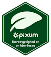 Logo fra Pixum om bæredygtighed