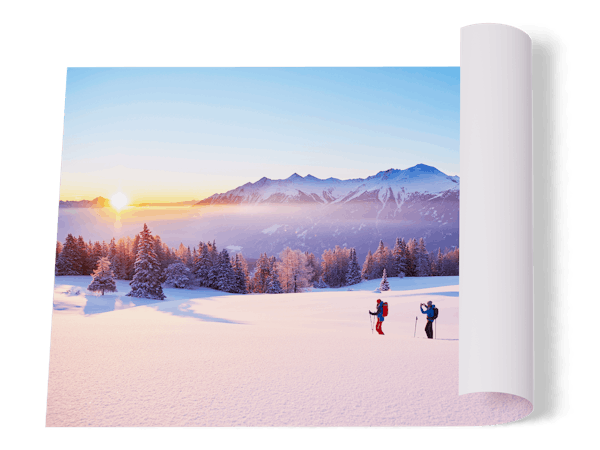 Skapa egen fotoposter Animation av en fotoposter med vinterlandskap