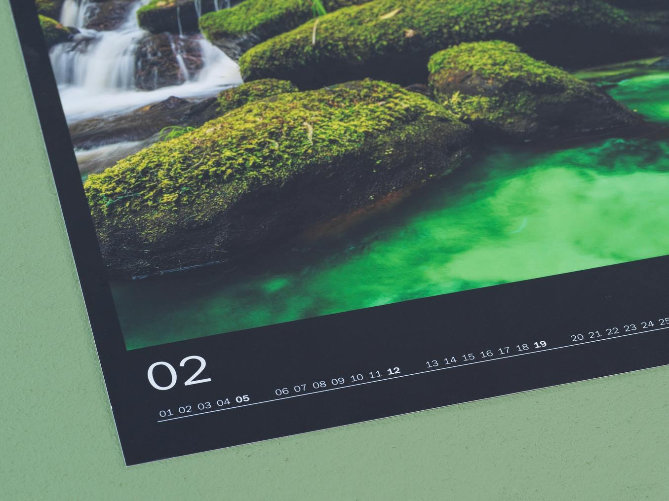 Detailansicht eines Fotokalenders mit Fotopapier edelmatt