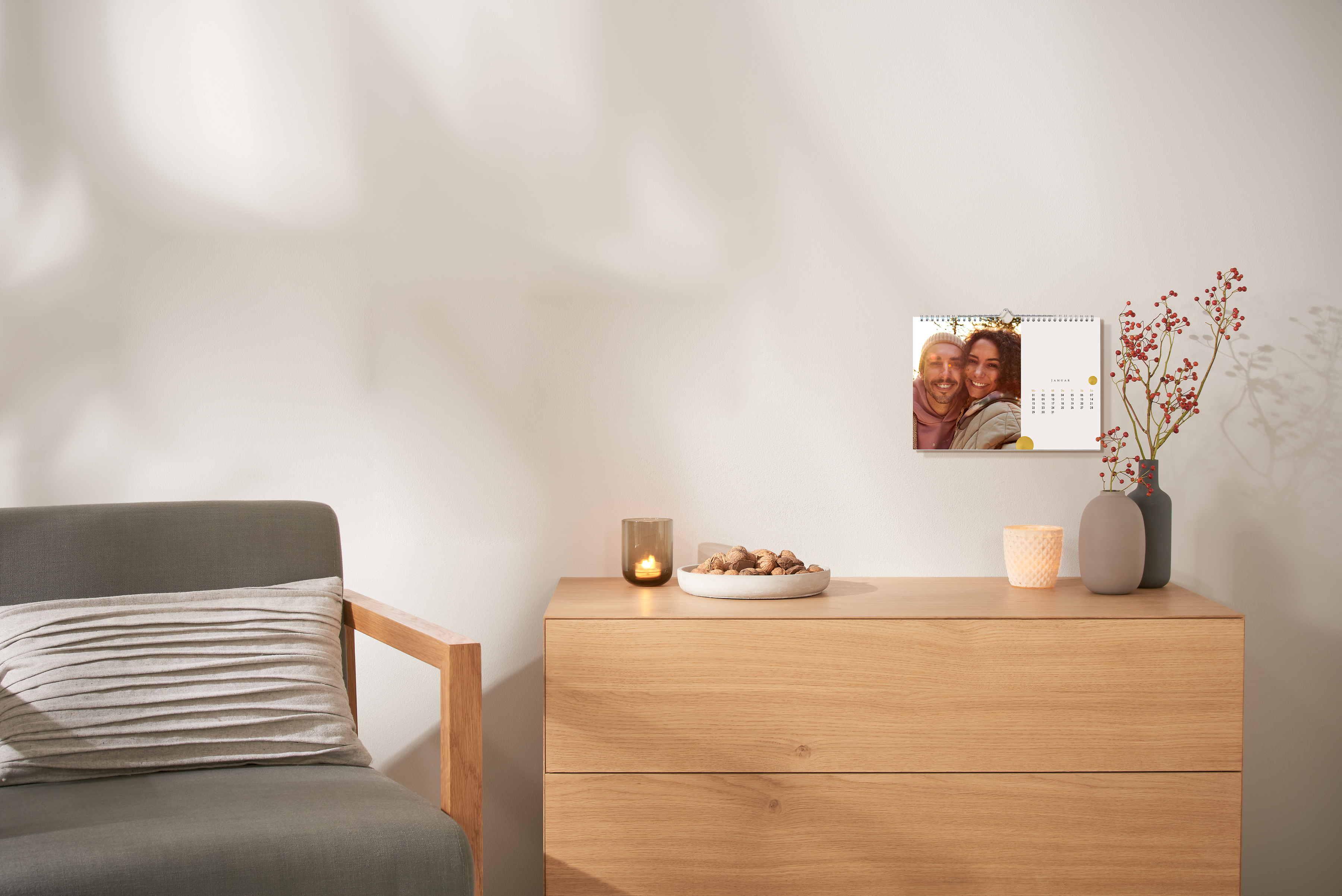 Calendario da parete A5 in formato verticale con la foto di una coppia