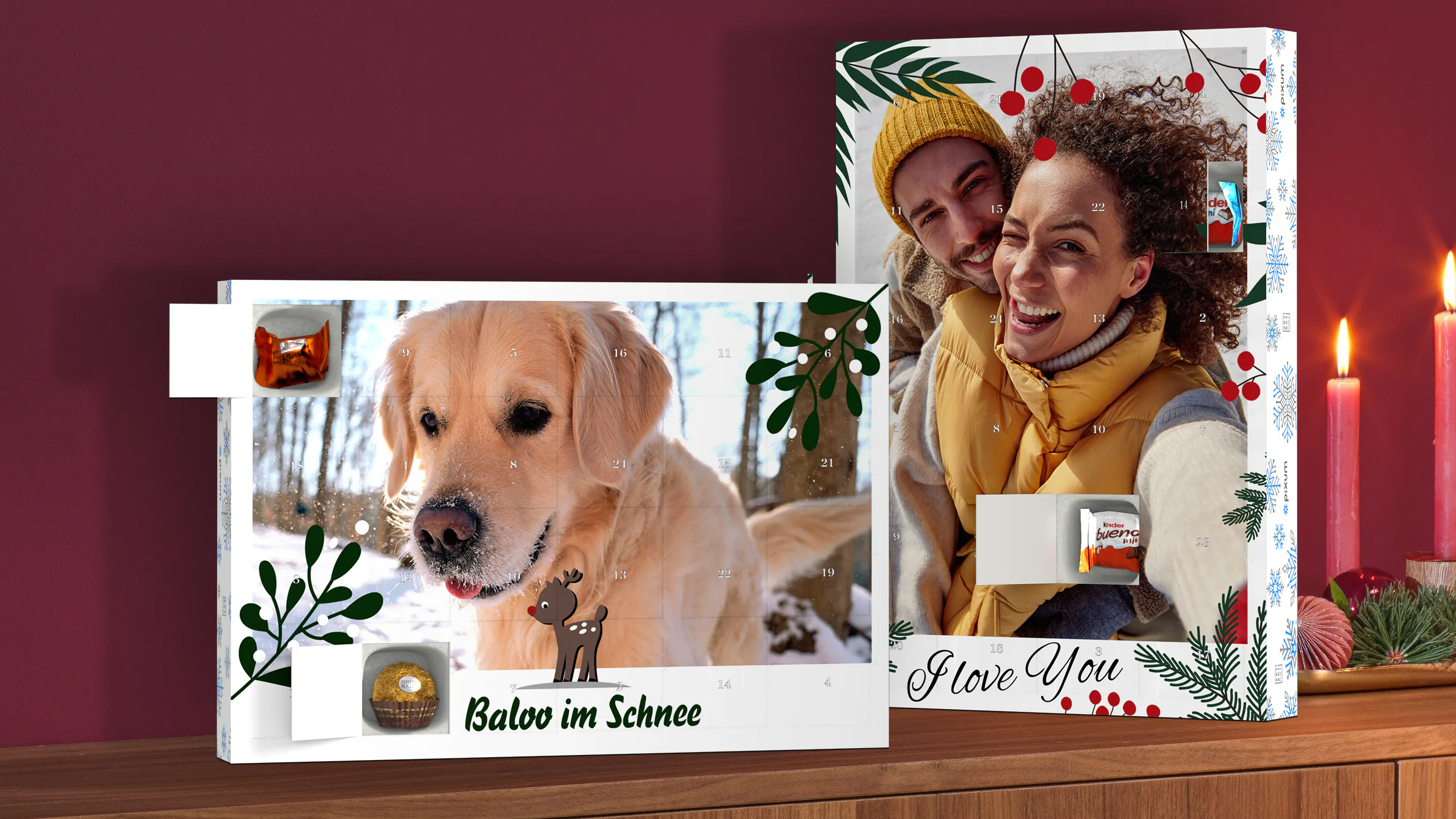 Foto-Adventskalender mit Spruch gestalten