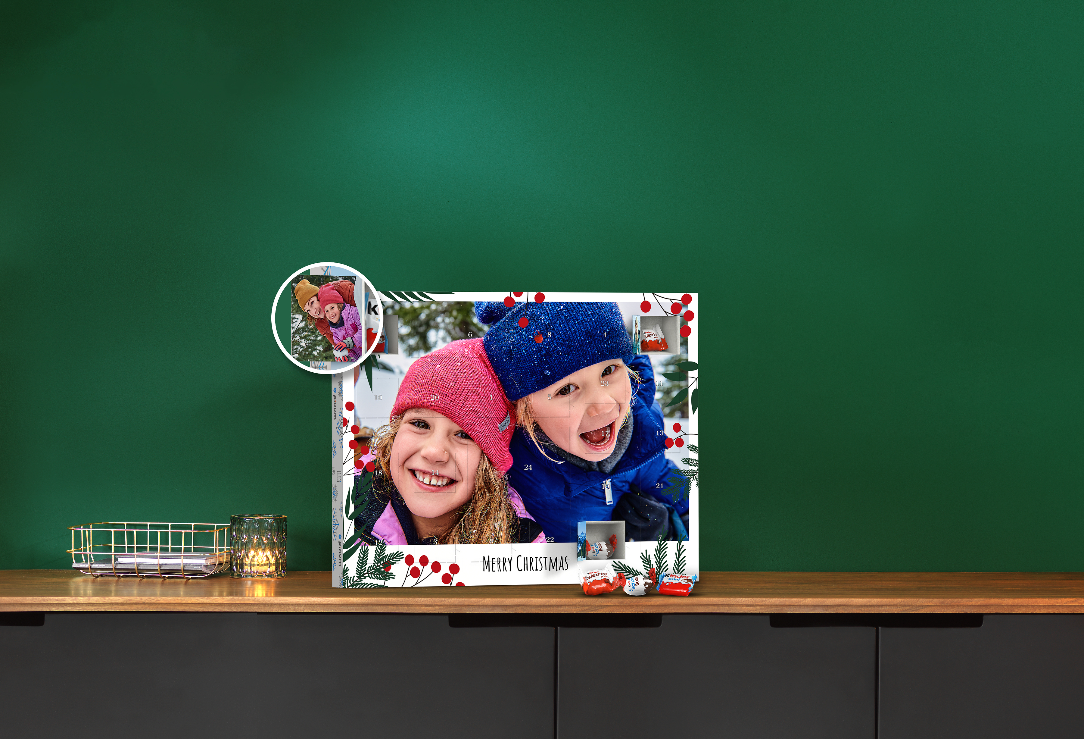 Pixum Adventskalender mit Schokolade von kinder in groß