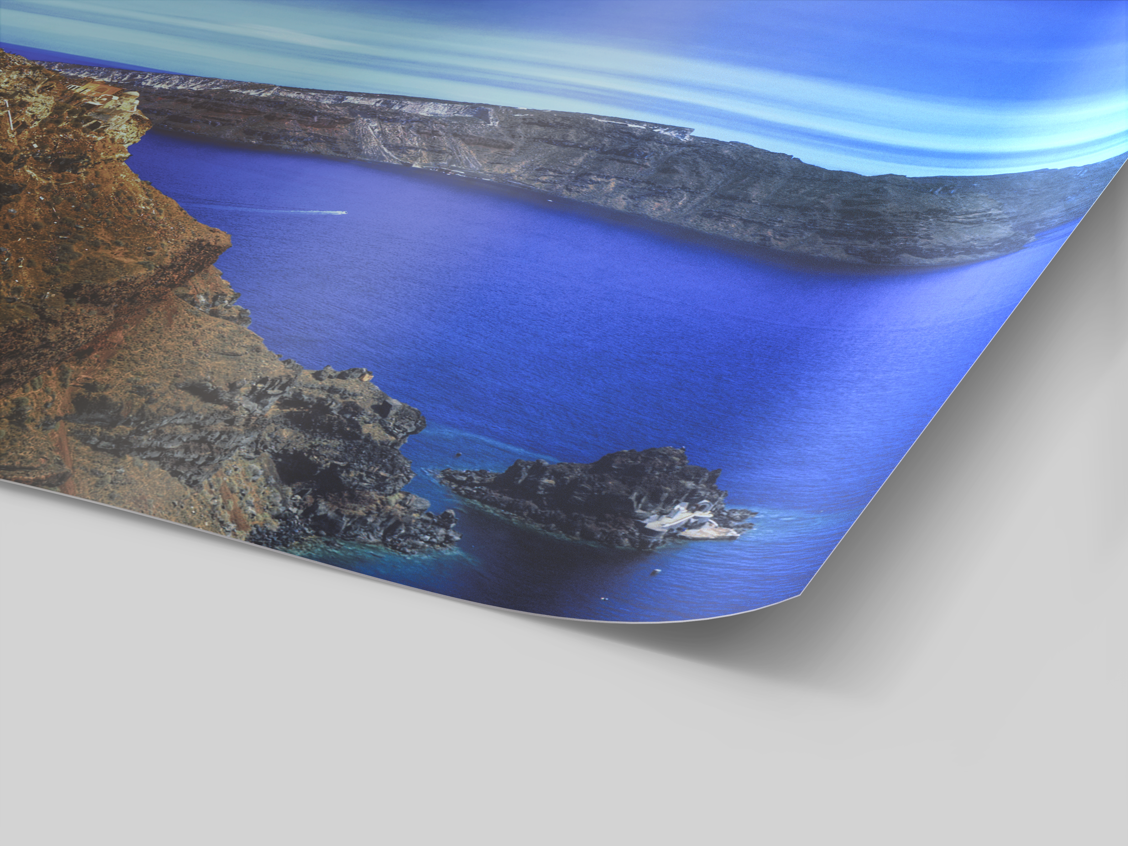 Vista en detalle de un póster con papel reciclado