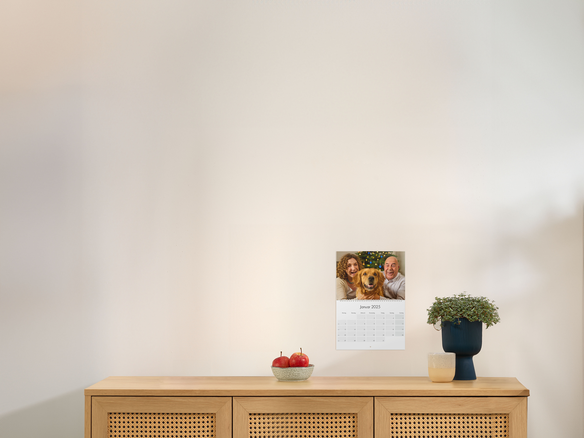 Klapkalender A3 met een foto van opa en oma en een hondje