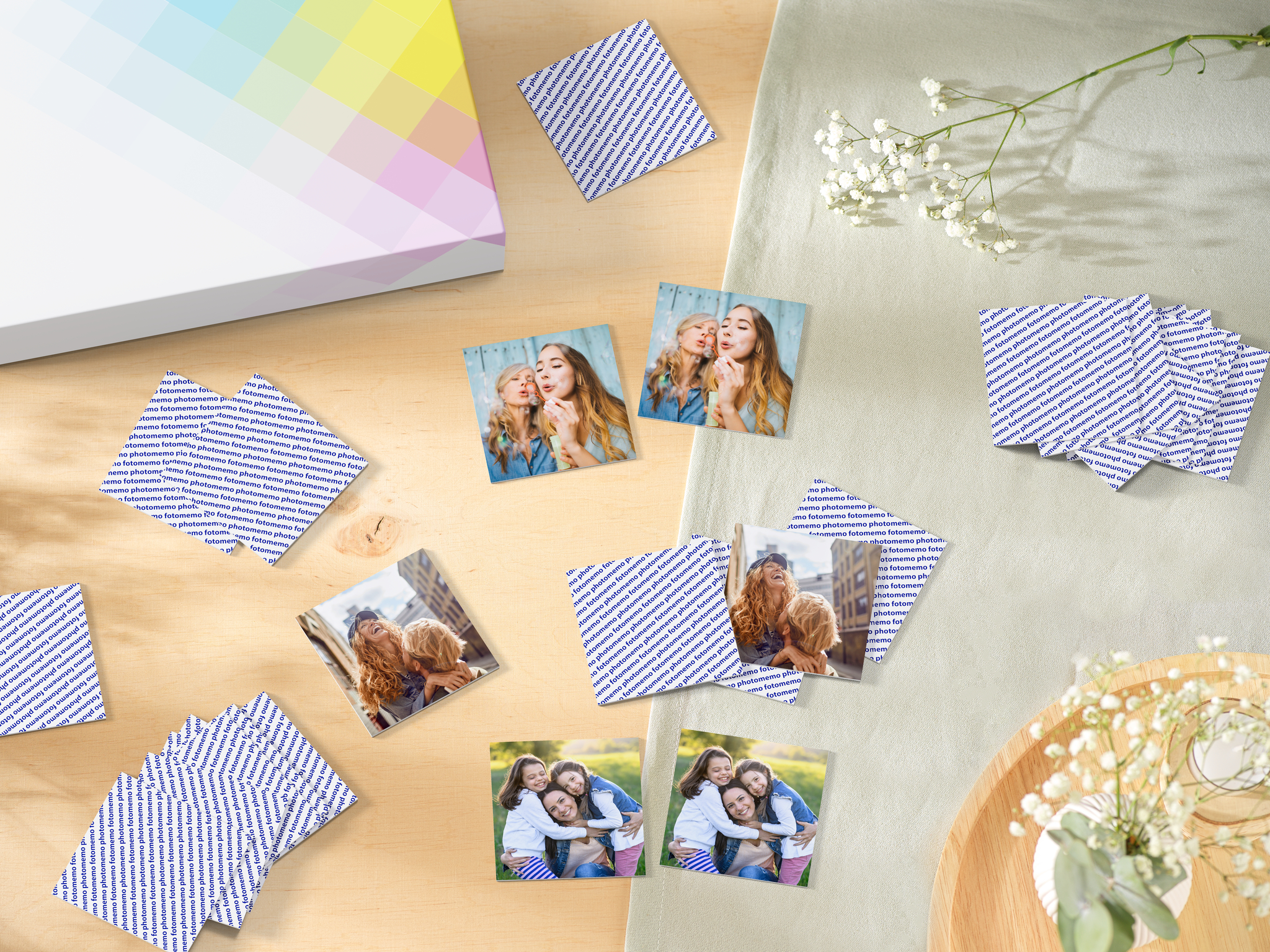 Memorama en ambiente sobre una mesa