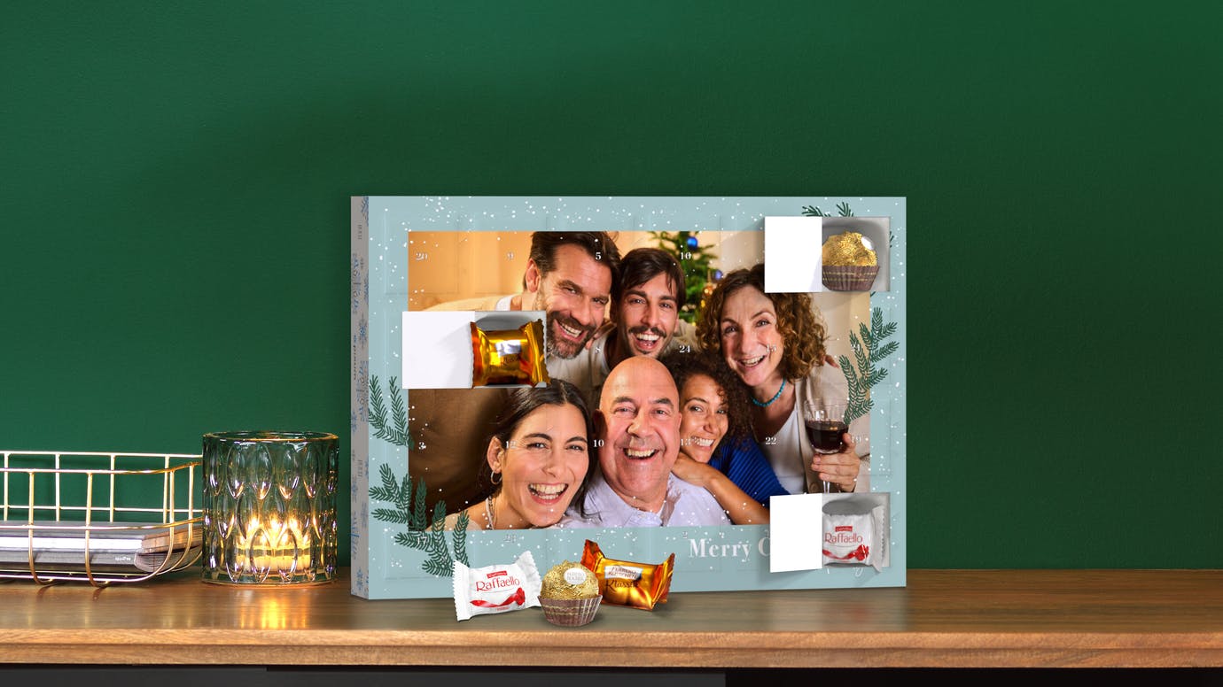Pixum Foto Adventskalender met Ferrero chocolaatjes in liggend formaat