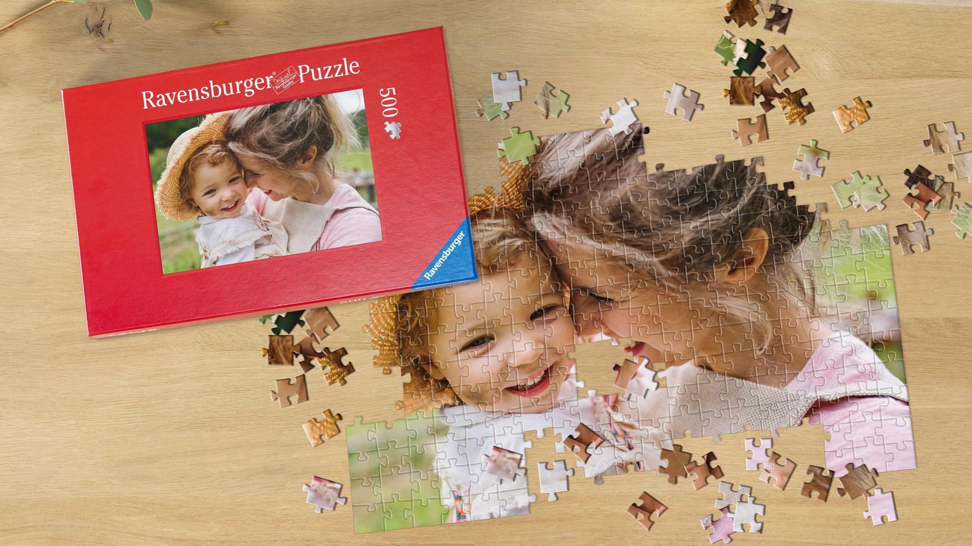 Puzzle personalizado de 500 piezas con fotos de una mujer con un niño