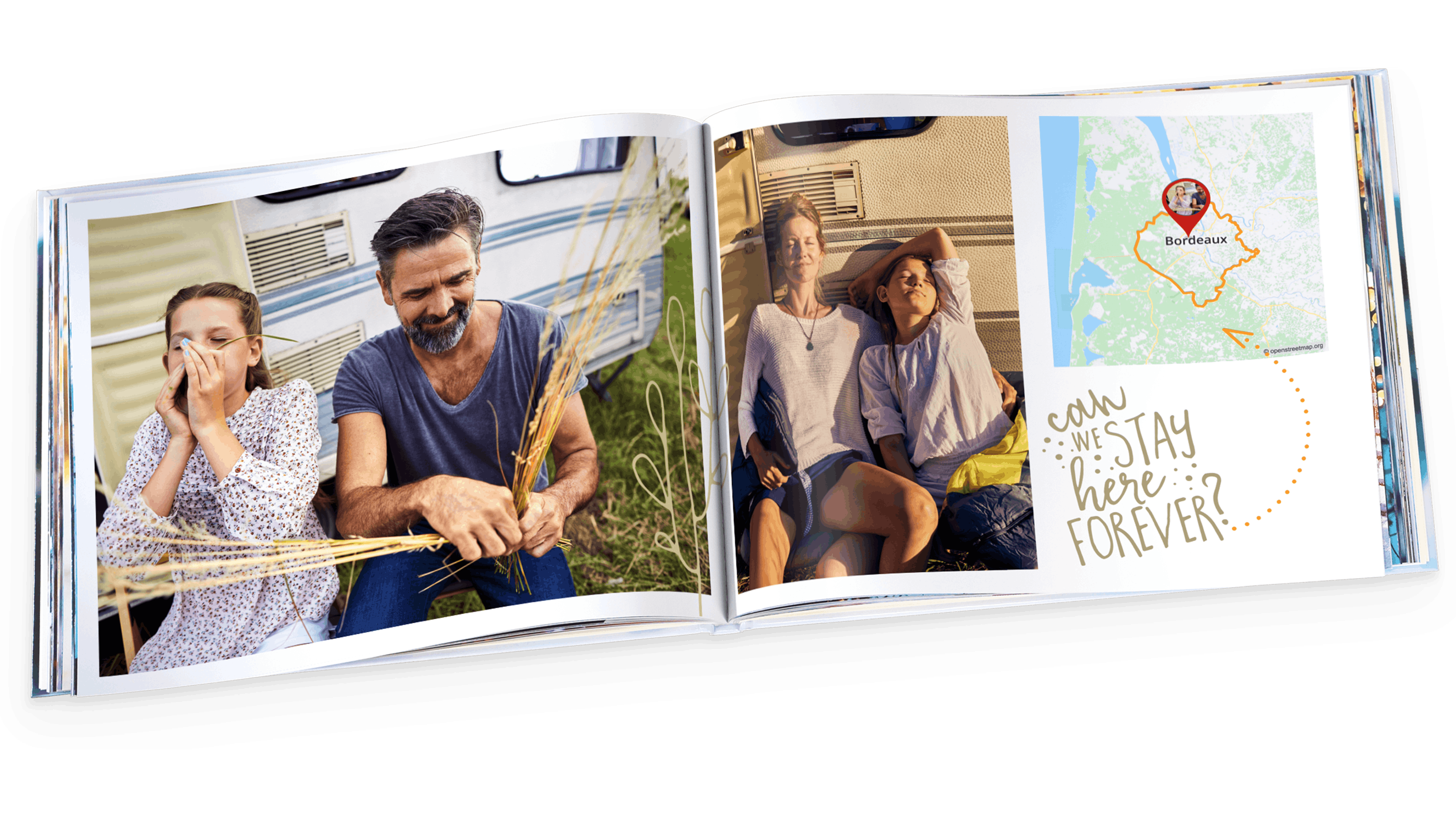 Pixum Fotobuch mit Landkarte und Reisemotiven