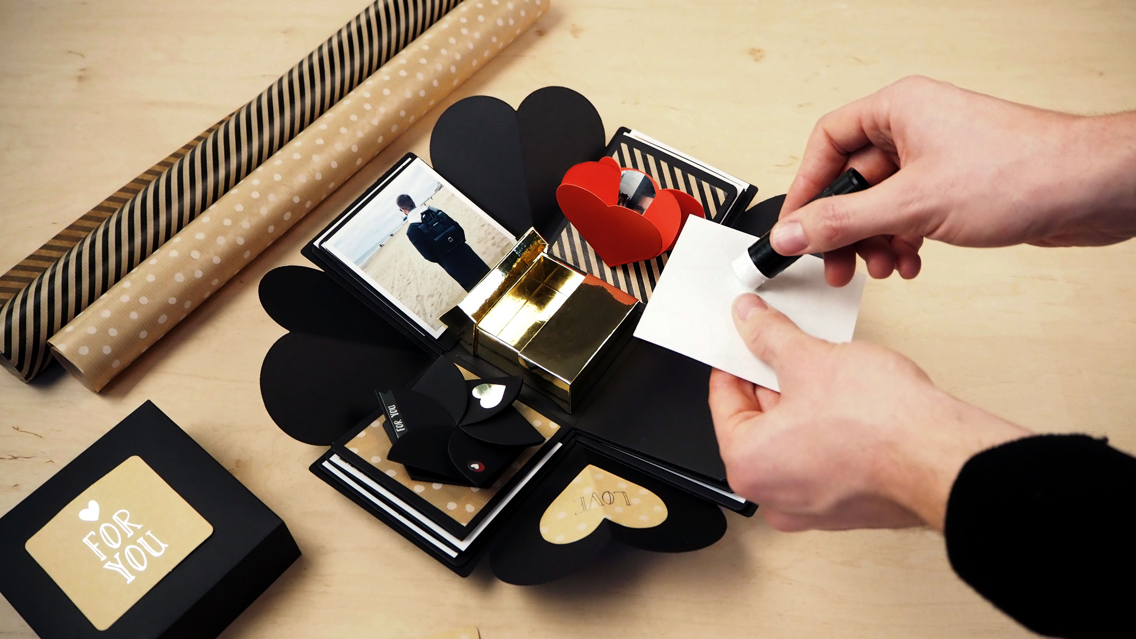 DIY exploding box with photos