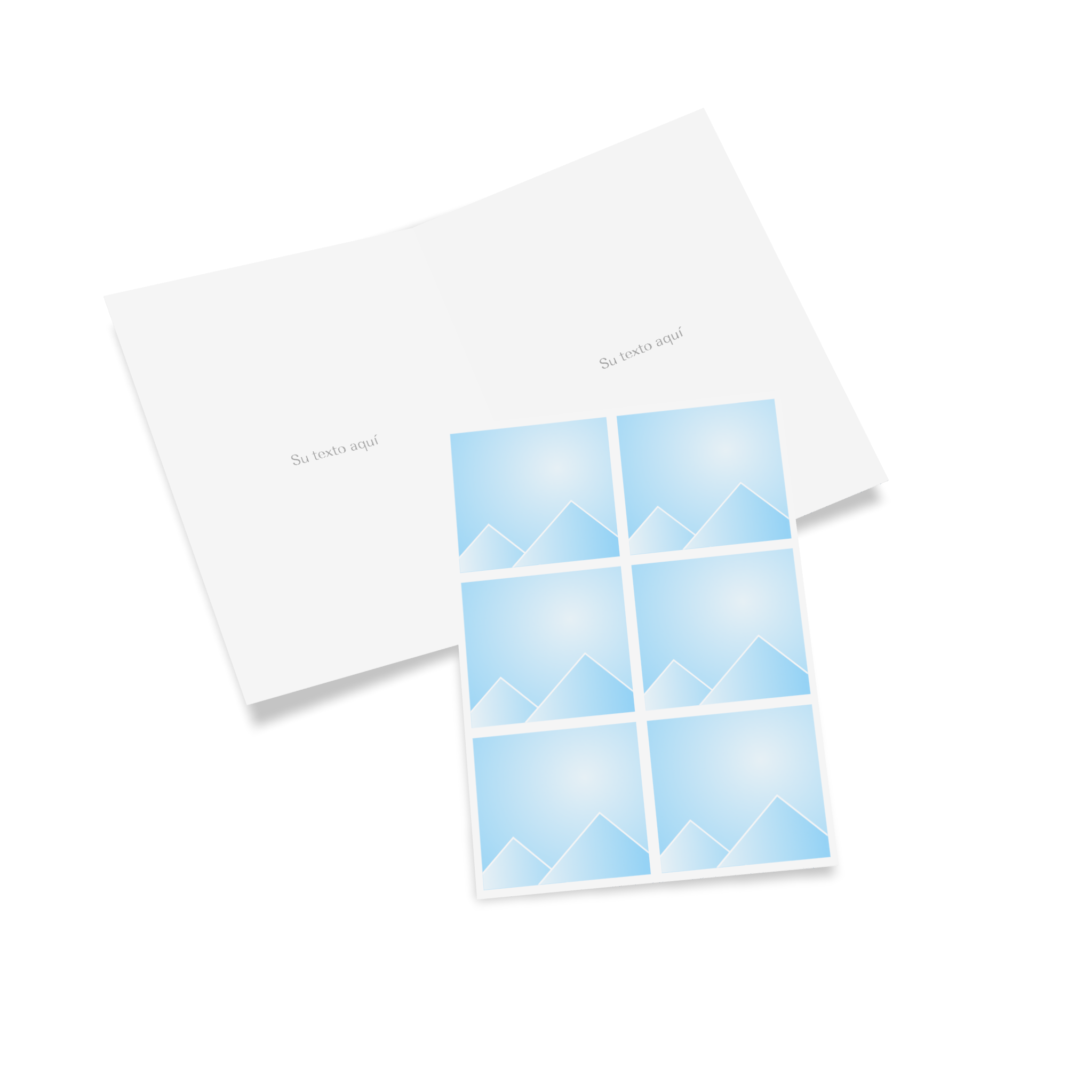 Una tarjeta plegable abierta con un diseño sencillo