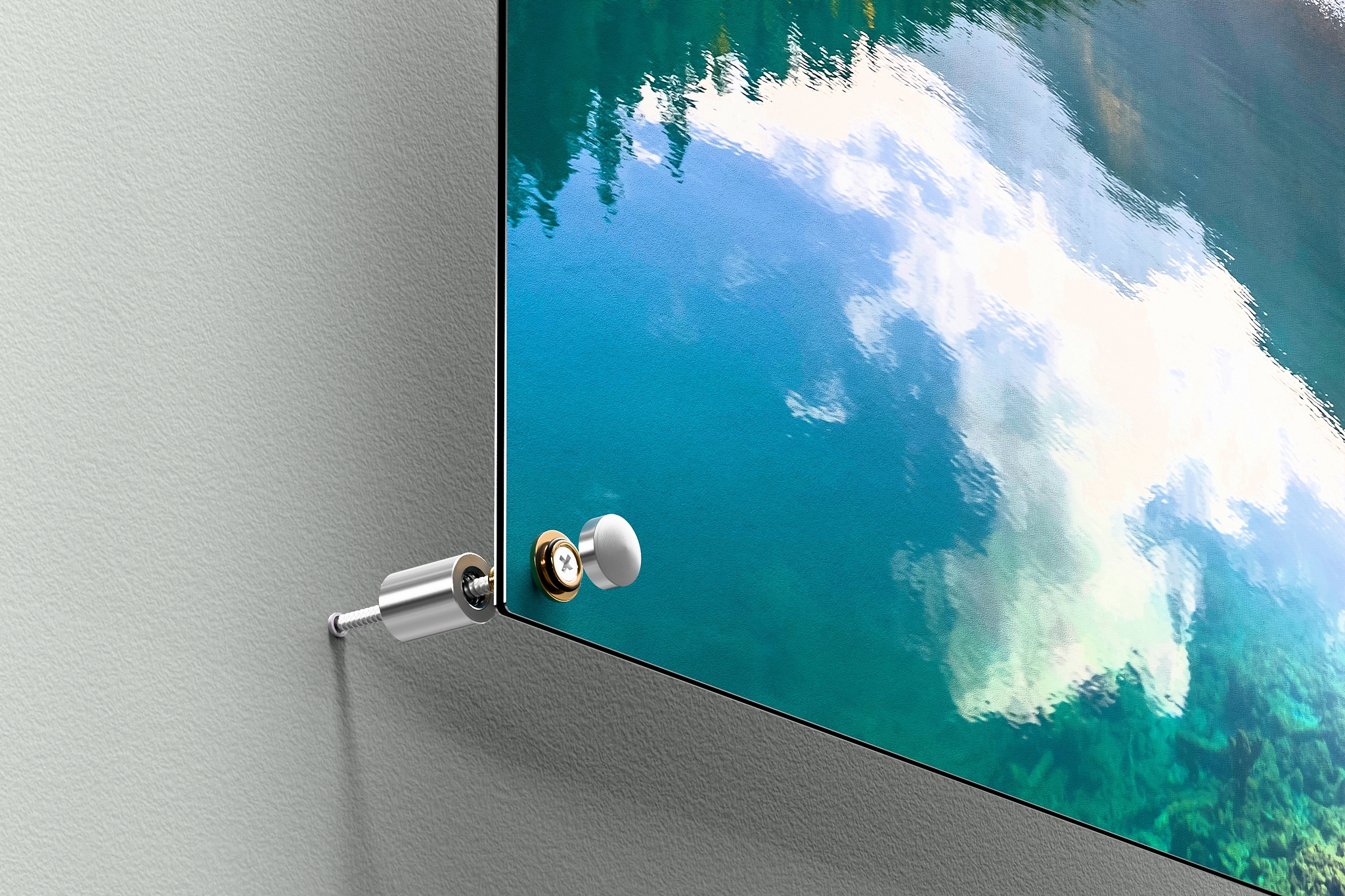 Alu-Dibond Wandhalterung mit Schraubsystem