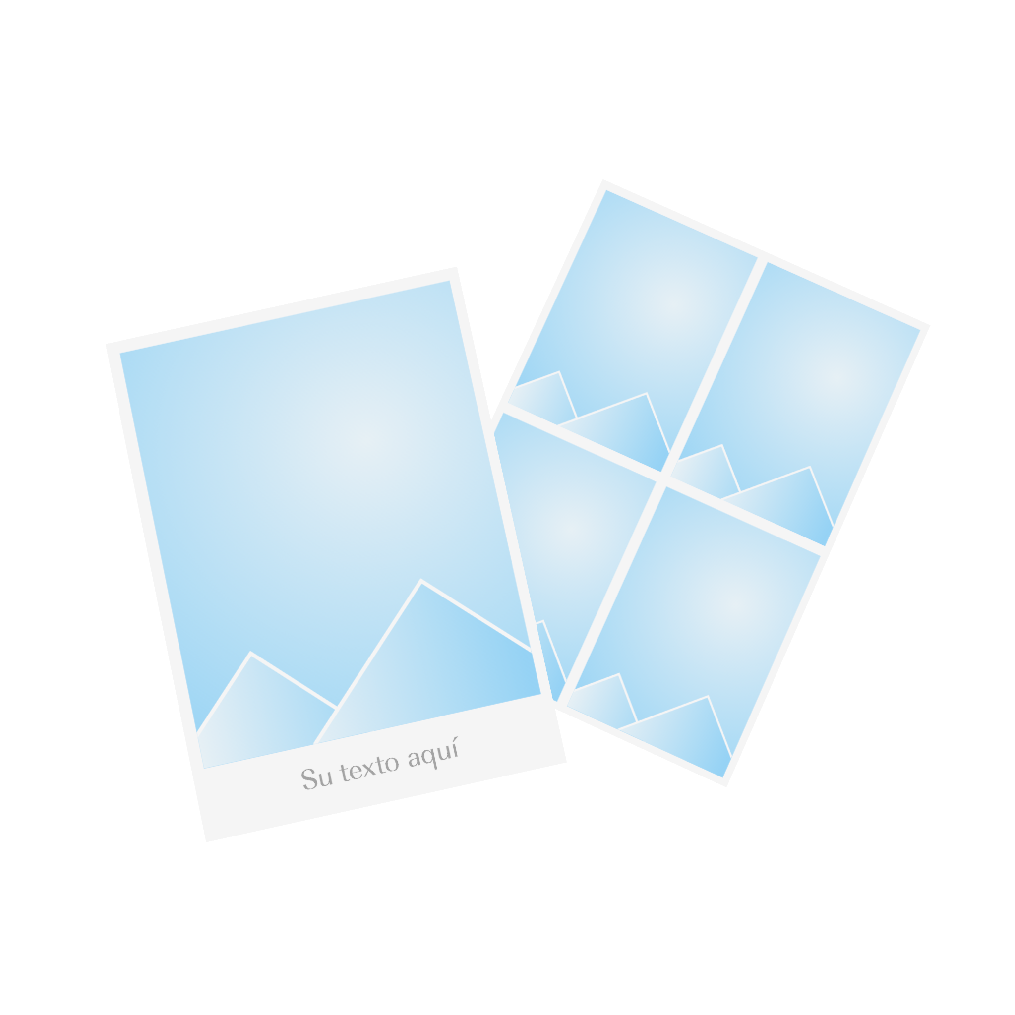 Hay dos tarjetas fotográficas de diseño sencillo una al lado de la otra