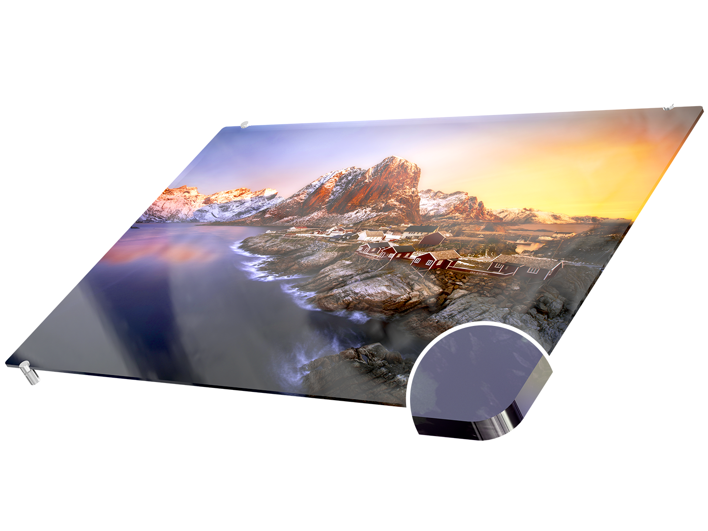 Foto hinter Acrylglas mit Landschaftsmotiv