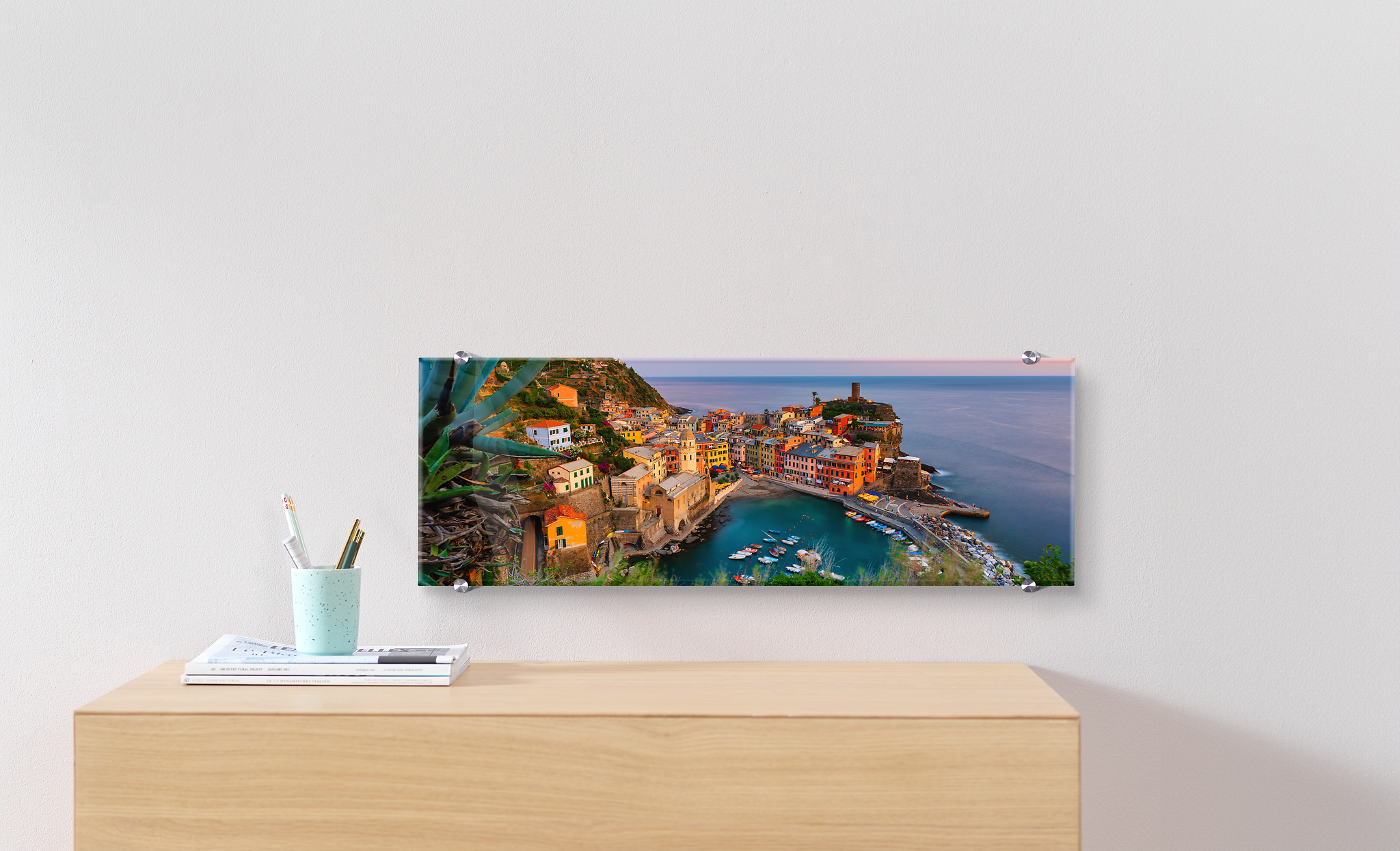 Panoramafoto op acrylglas met een foto van een zuidelijke stad