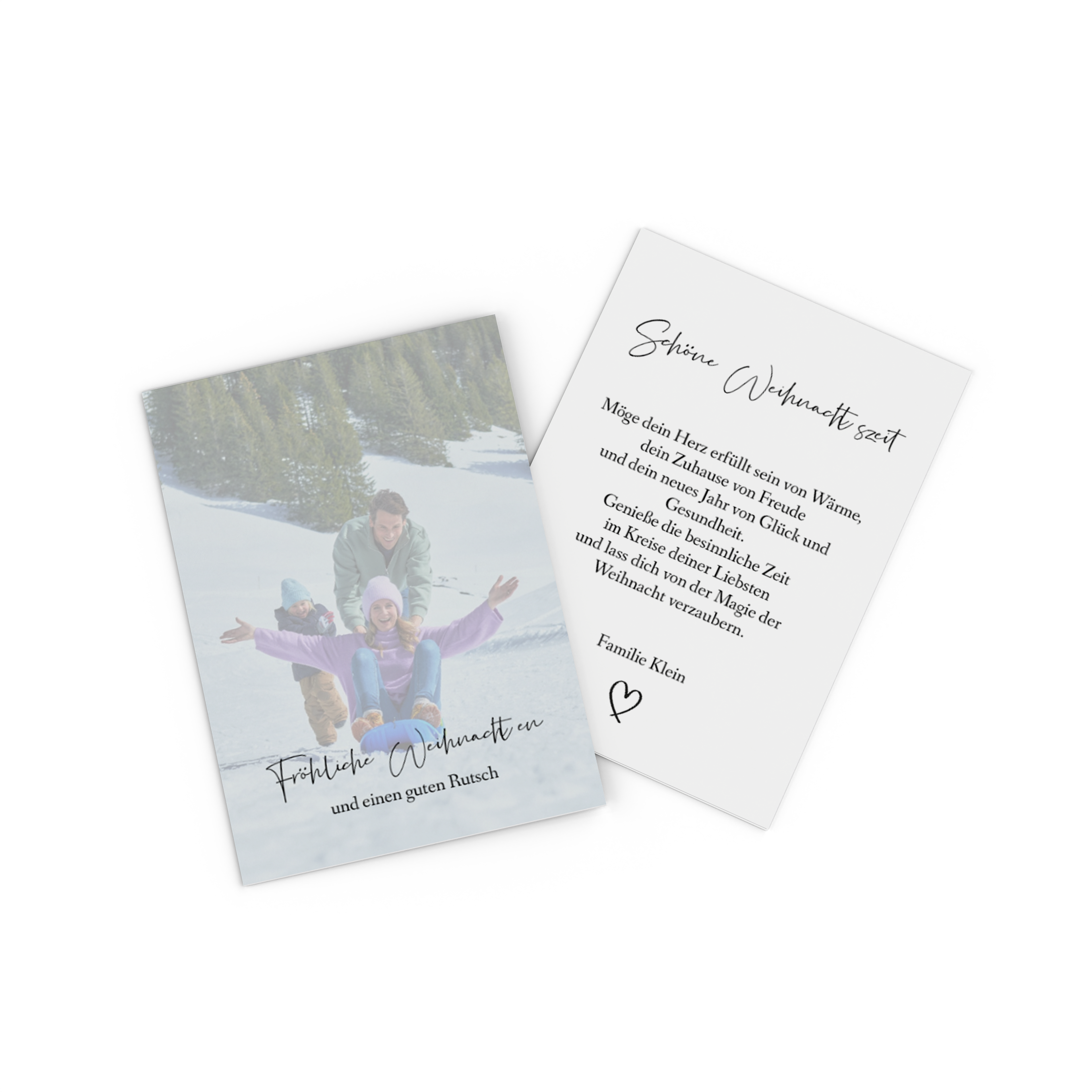 Fotokarte als Weihnachtskarte mit Familienfoto