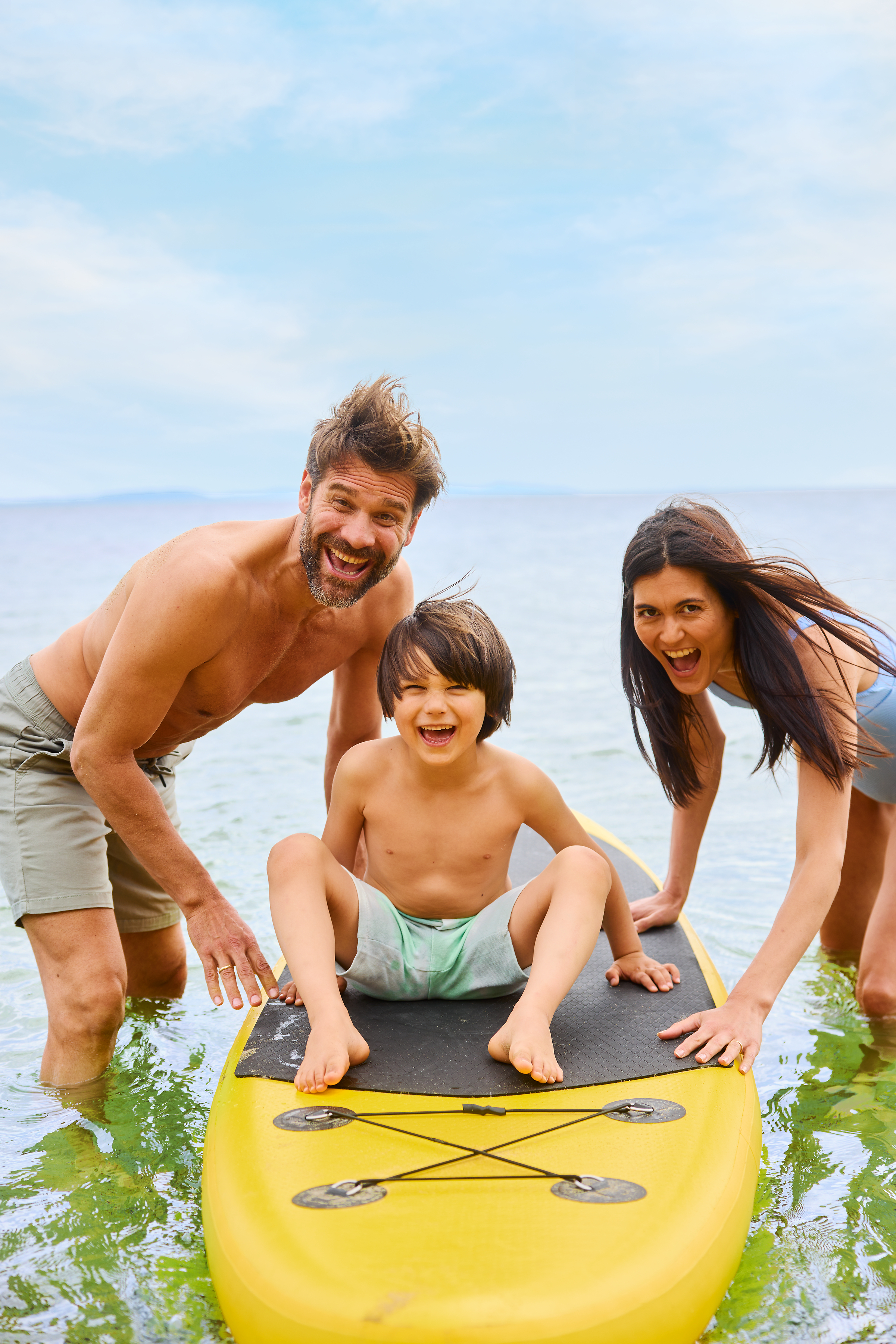 Foto van een familie op zomervakantie in Frankrijk