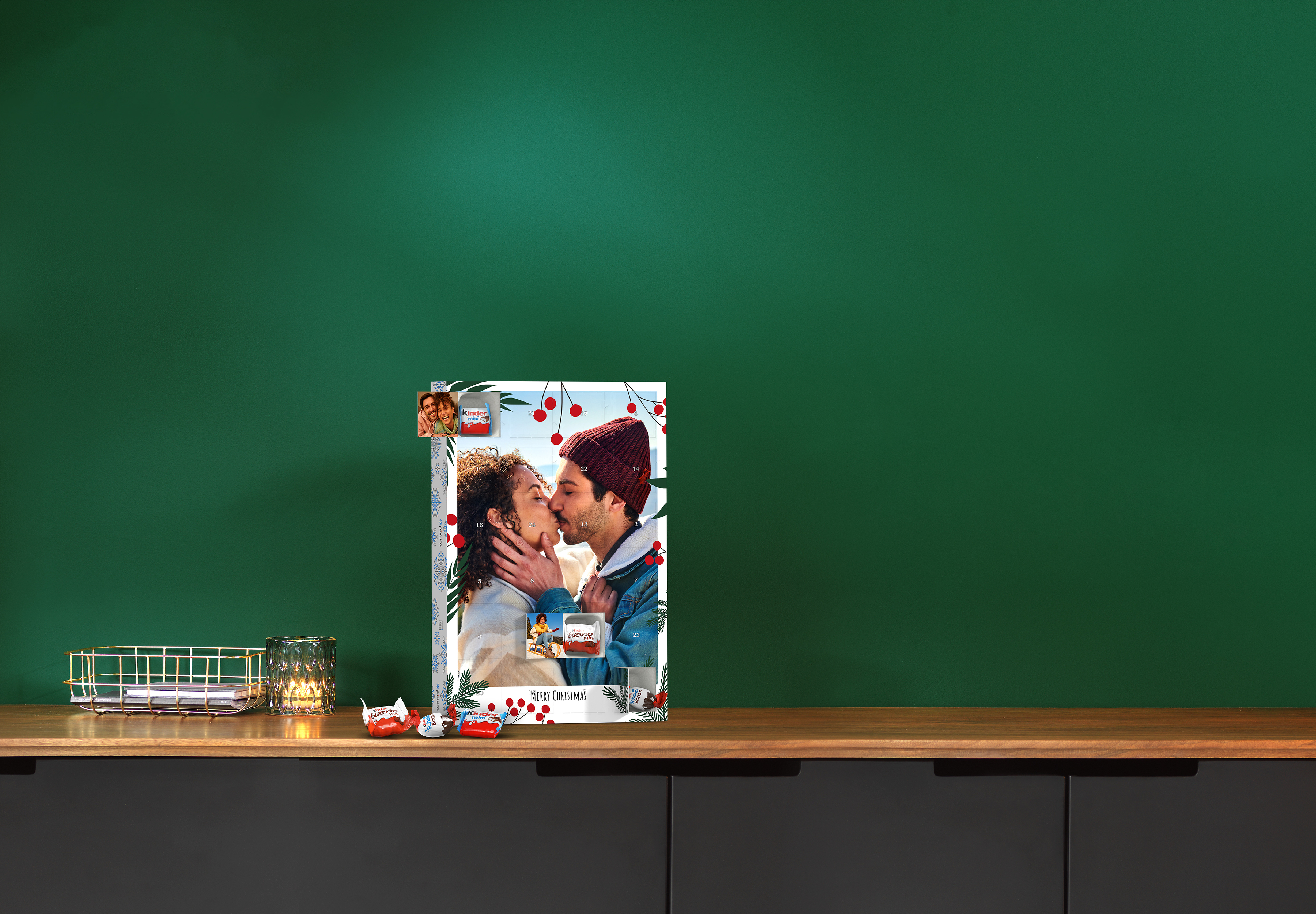 Pixum Adventskalender mit Schokolade und Pärchenfotos im Hochformat